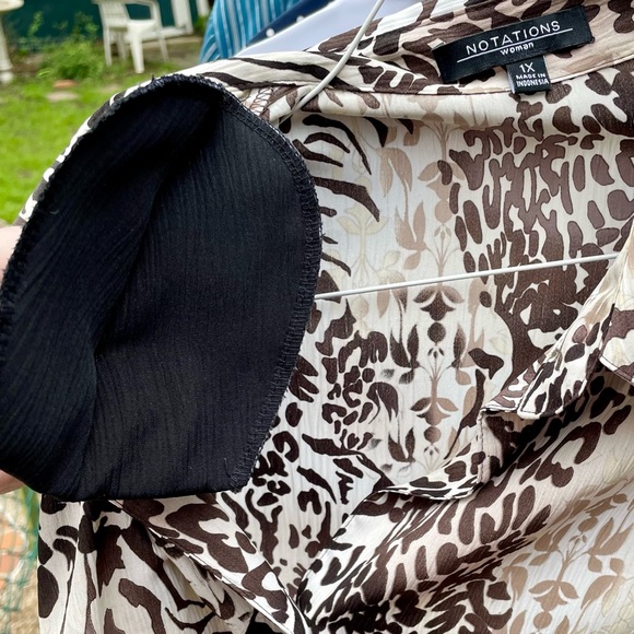 Animal print blouse, 3/4-length sleeves - Picture 3 of 5